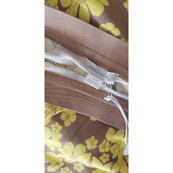 NWT $148 OUTERKNOWN GRAY YELLOW FLOWER SILK SKIRT SZ MEDIUM - Picture 6 of 7